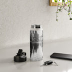 Forest Reflection Lake - Black and White  - Nature Photography Water Bottle Gallery Image 4
