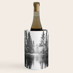 Forest Reflection Lake - Black and White  - Nature Photography Wine Chiller Gallery Image 1