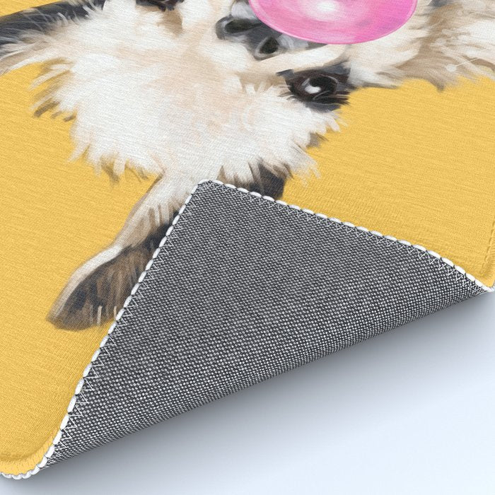 Bubble Gum Sneaky Llama in Yellow Rug Gallery Image 4