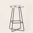 Lemon Berries and Cherries Watercolor Pattern Stool Gallery Image 1