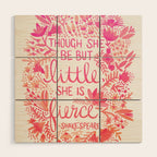 Little & Fierce - Pink OmbrÃ© Wood Wall Art Gallery Image 1