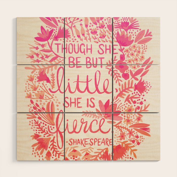 Little & Fierce - Pink OmbrÃ© Wood Wall Art Gallery Image 1