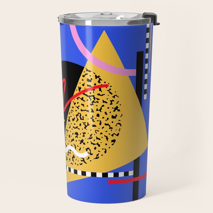 Memphis pattern 106 - 80s / 90s Retro Travel Mug Gallery Image 2