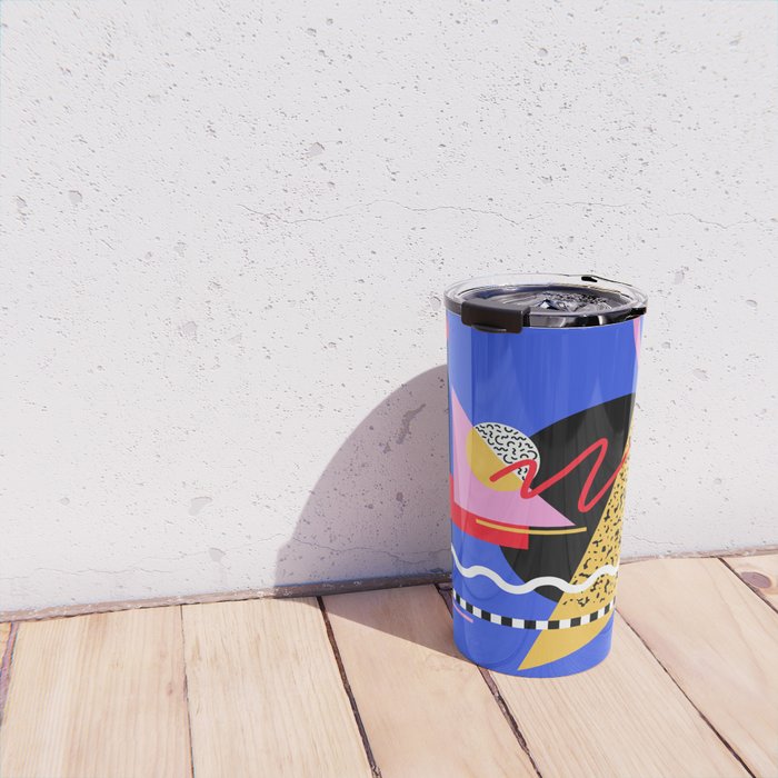 Memphis pattern 106 - 80s / 90s Retro Travel Mug Gallery Image 4