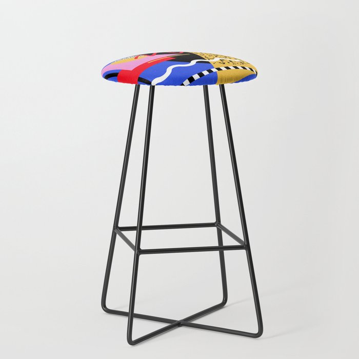 Memphis pattern 106 - 80s / 90s Retro Stool Gallery Image 1