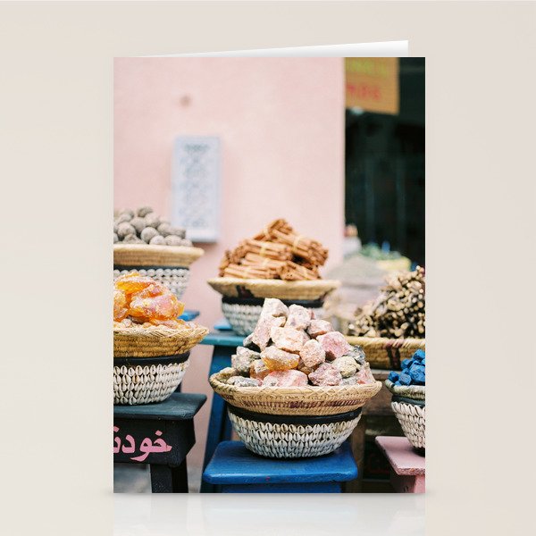 Travel photography print âSouks of Marrakechâ | Morocco photo print art | Wanderlust wall art Stationery Card Gallery Image 1