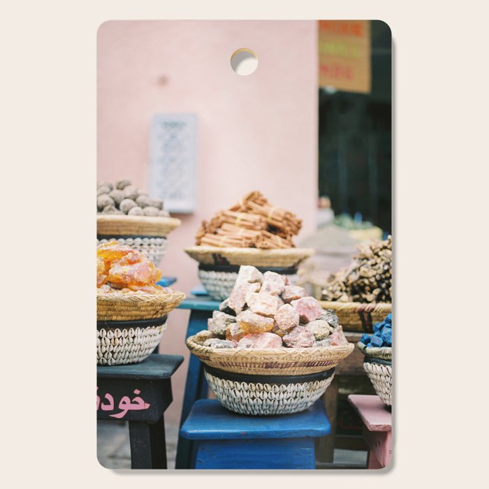 Travel photography print âSouks of Marrakechâ | Morocco photo print art | Wanderlust wall art Cutting Board Gallery Image 1