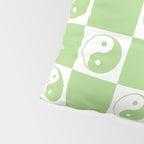 Yin Yang Checker in Green and White Pillow Sham Gallery Image 4