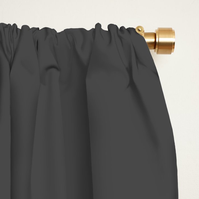 Stone Grey Solid Color Window Curtain Gallery Image 2