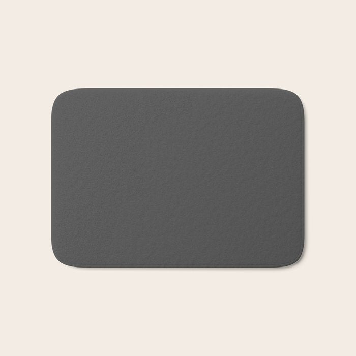 Stone Grey Solid Color Bath Mat Gallery Image 1