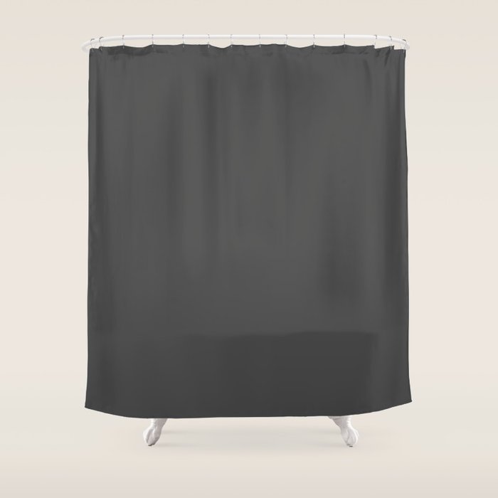 Stone Grey Solid Color Shower Curtain Gallery Image 1