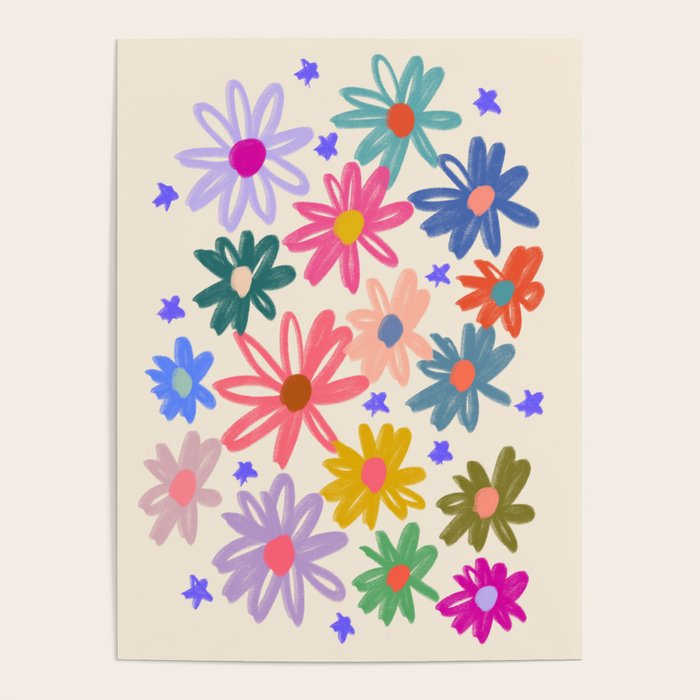 Bright Flowers and Stars Poster Gallery Image 4