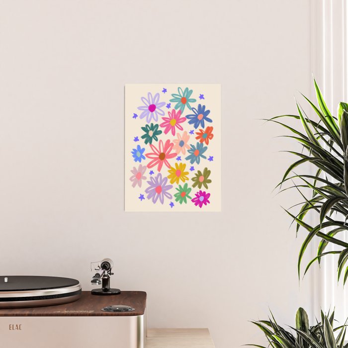 Bright Flowers and Stars Poster Gallery Image 2