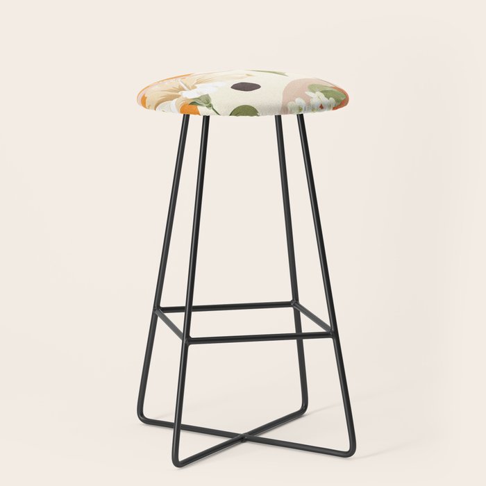 Colorful Flower Design 4 Stool Gallery Image 1