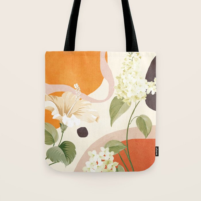 Colorful Flower Design 4 Tote Bag Gallery Image 1