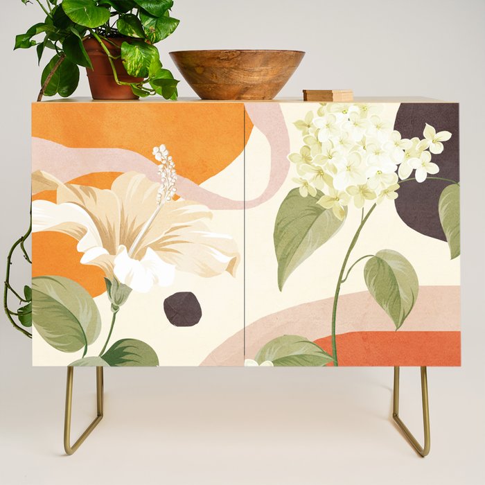 Colorful Flower Design 4 Credenza Gallery Image 1