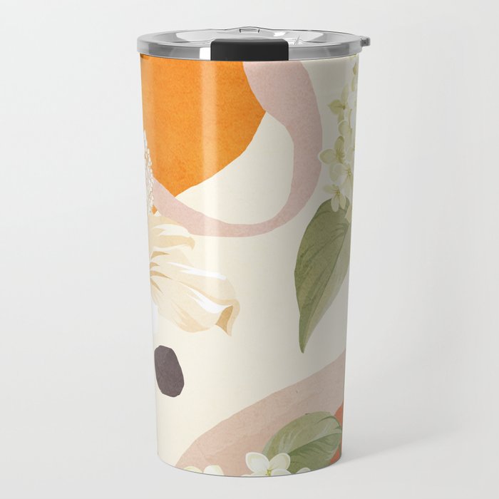 Colorful Flower Design 4 Travel Mug Gallery Image 1