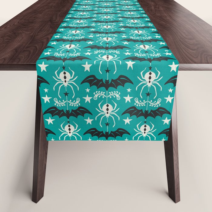 Night Creatures - Teal Table Runner Gallery Image 1