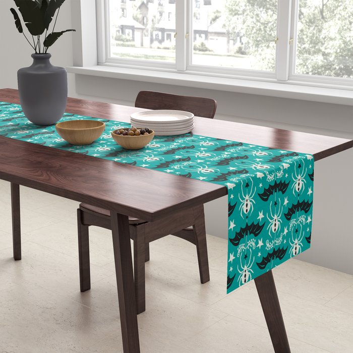 Night Creatures - Teal Table Runner Gallery Image 2