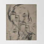 Abstract Portrait 3 Throw Blanket Gallery Image 2