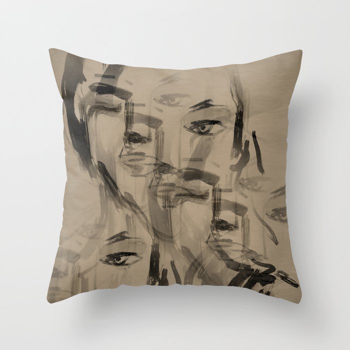 Abstract Portrait 3 Throw Pillow Gallery Image 6