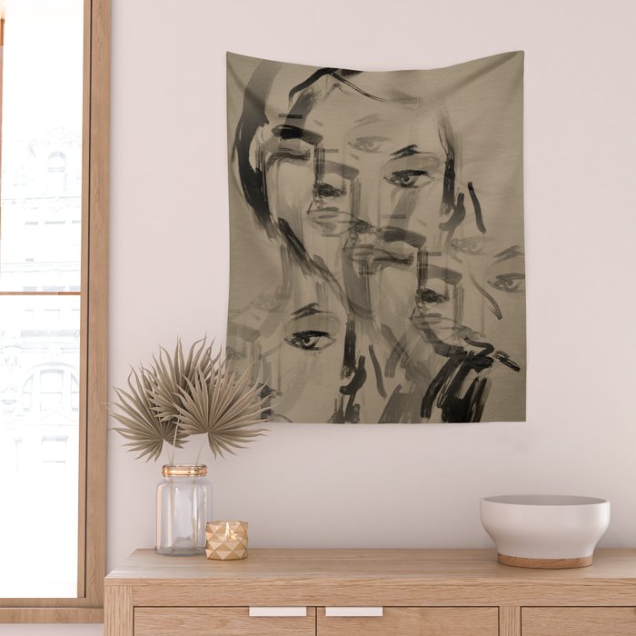 Abstract Portrait 3 Wall Tapestry Gallery Image 2