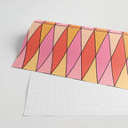 Retro Harlequin Colorful Mid Century Geometric Pattern Pink Orange Yellow Wrapping Paper Gallery Image 2
