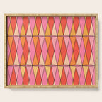Retro Harlequin Colorful Mid Century Geometric Pattern Pink Orange Yellow Serving Tray Gallery Image 1