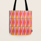 Retro Harlequin Colorful Mid Century Geometric Pattern Pink Orange Yellow Tote Bag Gallery Image 1