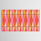 Retro Harlequin Colorful Mid Century Geometric Pattern Pink Orange Yellow Tablecloth Gallery Image 2