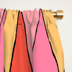 Retro Harlequin Colorful Mid Century Geometric Pattern Pink Orange Yellow Window Curtain Gallery Image 2
