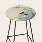 Sparrow and Butterfly  - Vintage Japanese Woodblock Print Art Stool Gallery Image 2