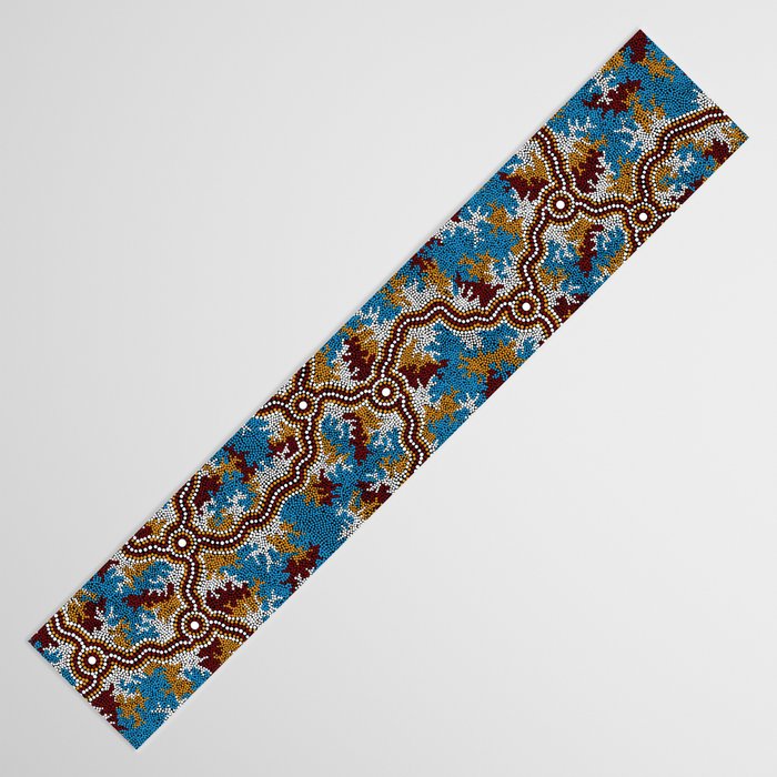 Authentic Aboriginal Art - Wetland Dreaming Table Runner Gallery Image 3