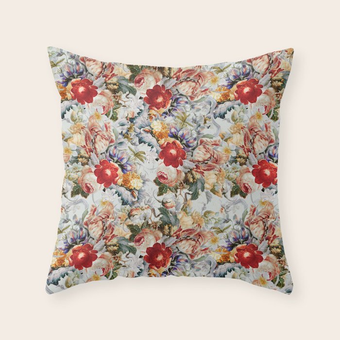 Glowing Florals-Summer Throw Pillow Gallery Image 1