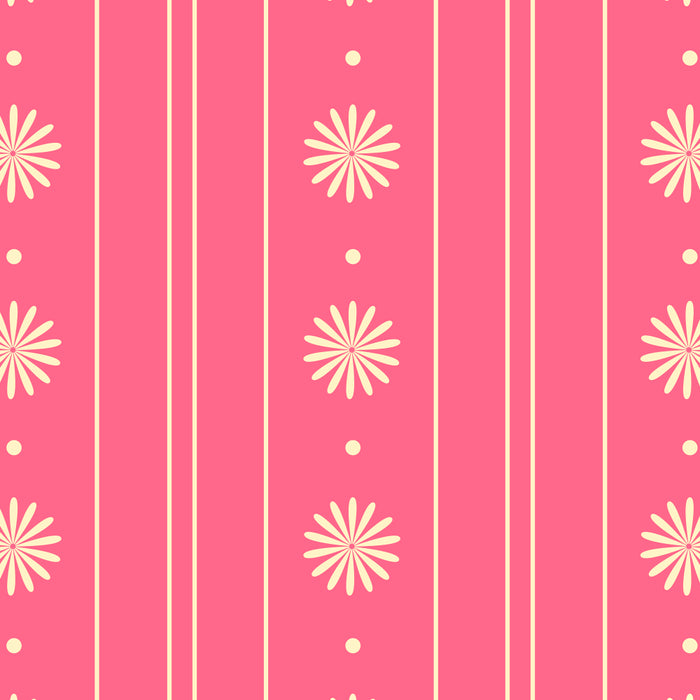 Daisy Stripes Pattern in Pink and Cream Coffee Mug Gallery Image 2