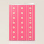 Daisy Stripes Pattern in Pink and Cream Stationery Card Gallery Image 2
