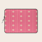 Daisy Stripes Pattern in Pink and Cream Laptop Sleeve Gallery Image 1