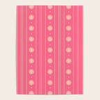Daisy Stripes Pattern in Pink and Cream Poster Gallery Image 4