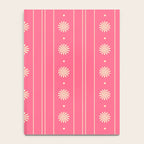 Daisy Stripes Pattern in Pink and Cream Notebook Gallery Image 4