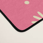 Daisy Stripes Pattern in Pink and Cream Desk Mat Gallery Image 4