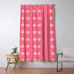 Daisy Stripes Pattern in Pink and Cream Window Curtain Gallery Image 5