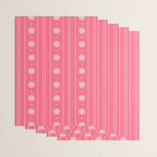 Daisy Stripes Pattern in Pink and Cream Wrapping Paper Gallery Image 3