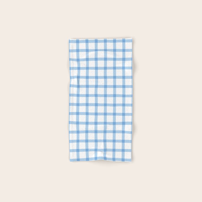 Blue geometric plaid gingham pattern Bath Towel Gallery Image 1