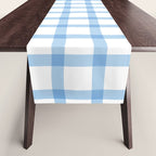 Blue geometric plaid gingham pattern Table Runner Gallery Image 1
