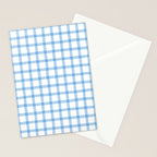 Blue geometric plaid gingham pattern Stationery Card Gallery Image 2