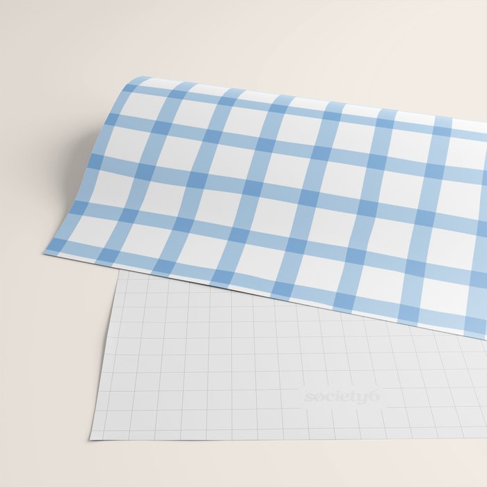 Blue geometric plaid gingham pattern Wrapping Paper Gallery Image 2