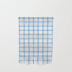 Blue geometric plaid gingham pattern Wall Hanging Gallery Image 1