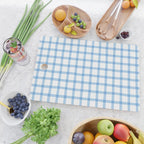 Blue geometric plaid gingham pattern Cutting Board Gallery Image 2