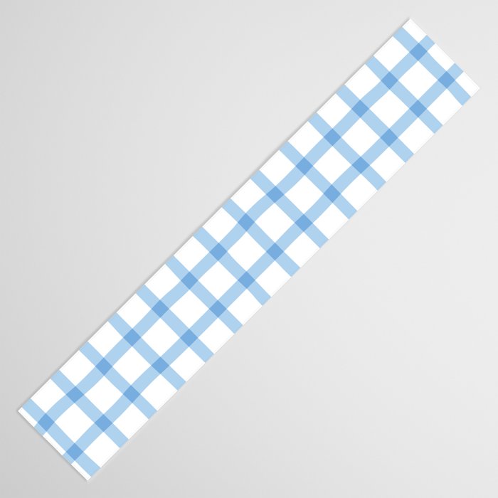 Blue geometric plaid gingham pattern Table Runner Gallery Image 3