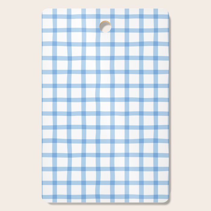 Blue geometric plaid gingham pattern Cutting Board Gallery Image 1